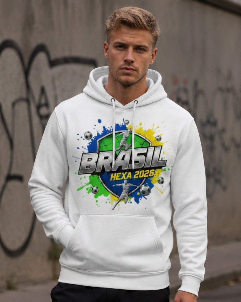 Moletom Brasil Hexa 2026 Com Capuz Estilo Casual Urbano