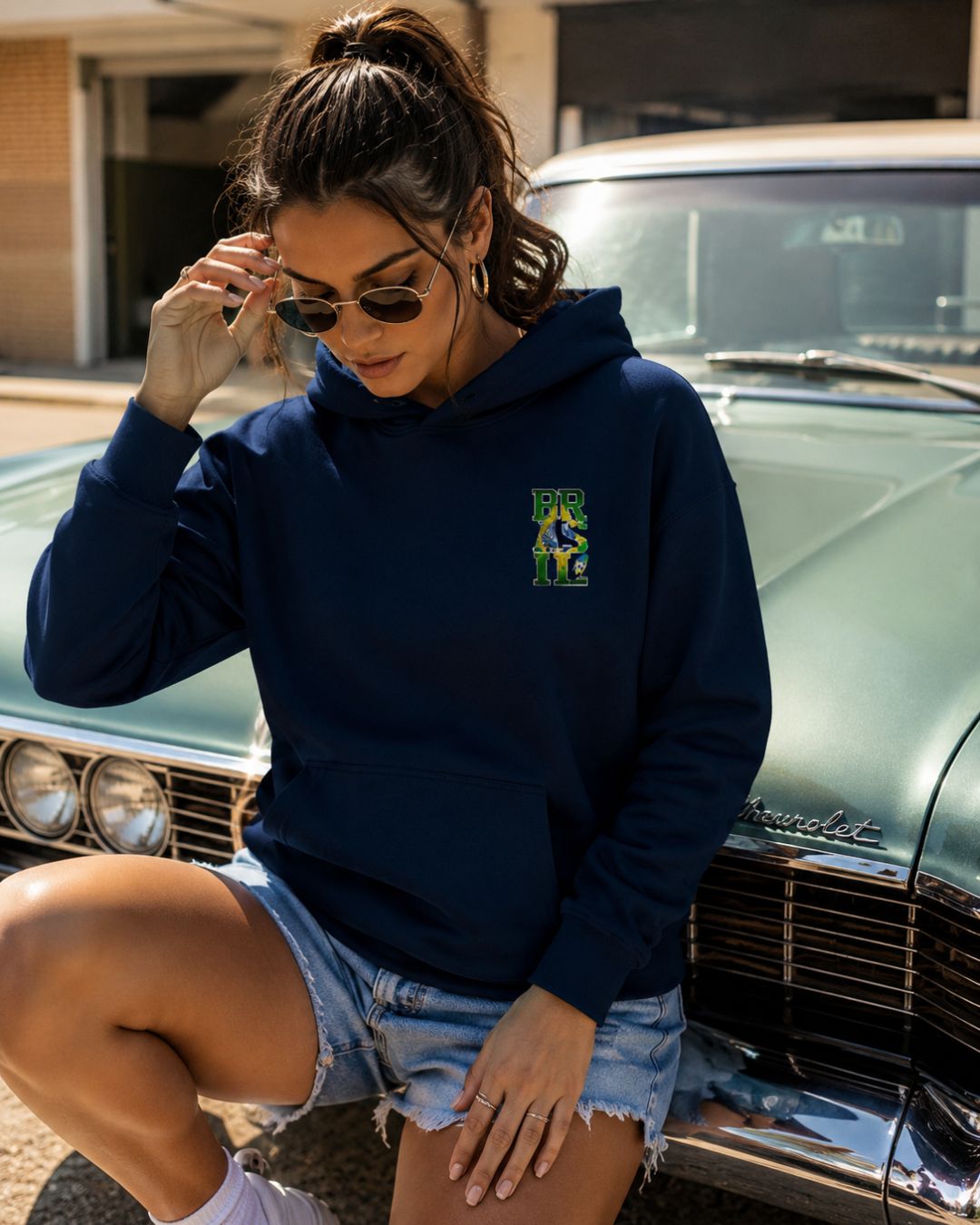 Moletom Brasil BR Futebol Estampa Costas Streetwear Casual