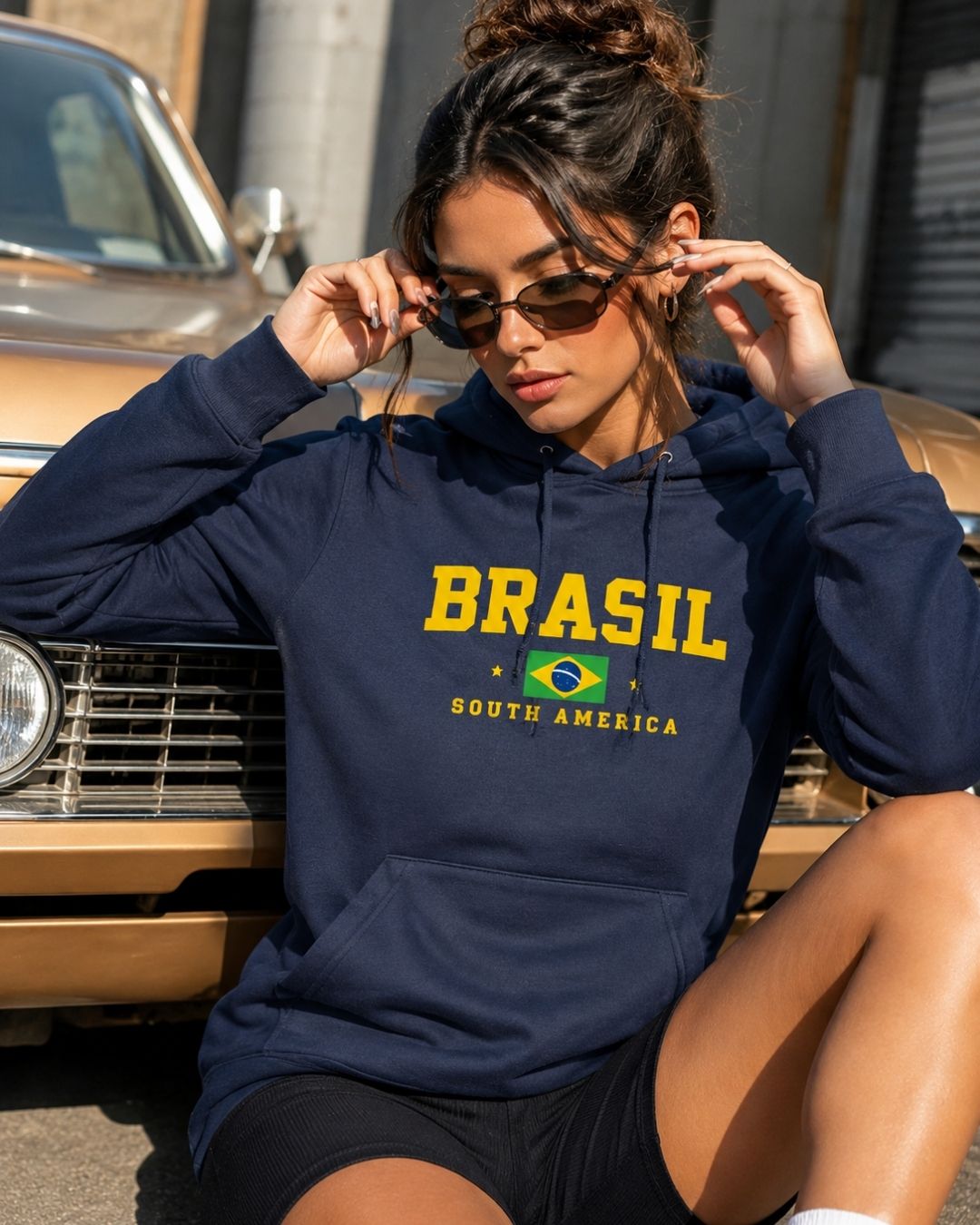 Moletom Brasil South America Bandeira Nacional Estilo Urbano
