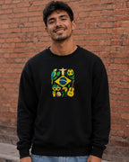 Moletom Brasil Cultura Nacional Com Símbolos Estilo Casual Urbano