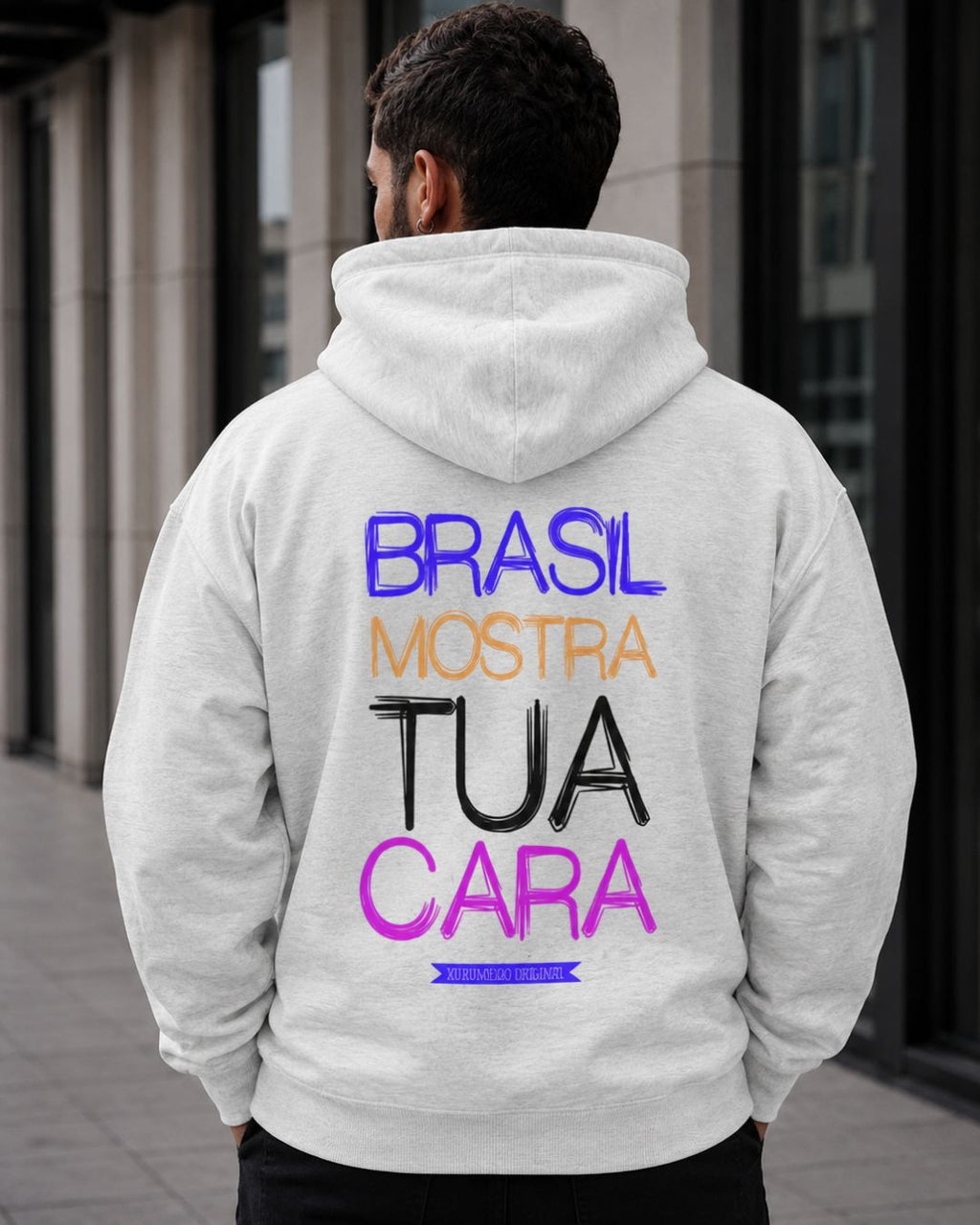 Moletom Brasil Mostra Tua Cara Nas Costas Com Capuz Casual
