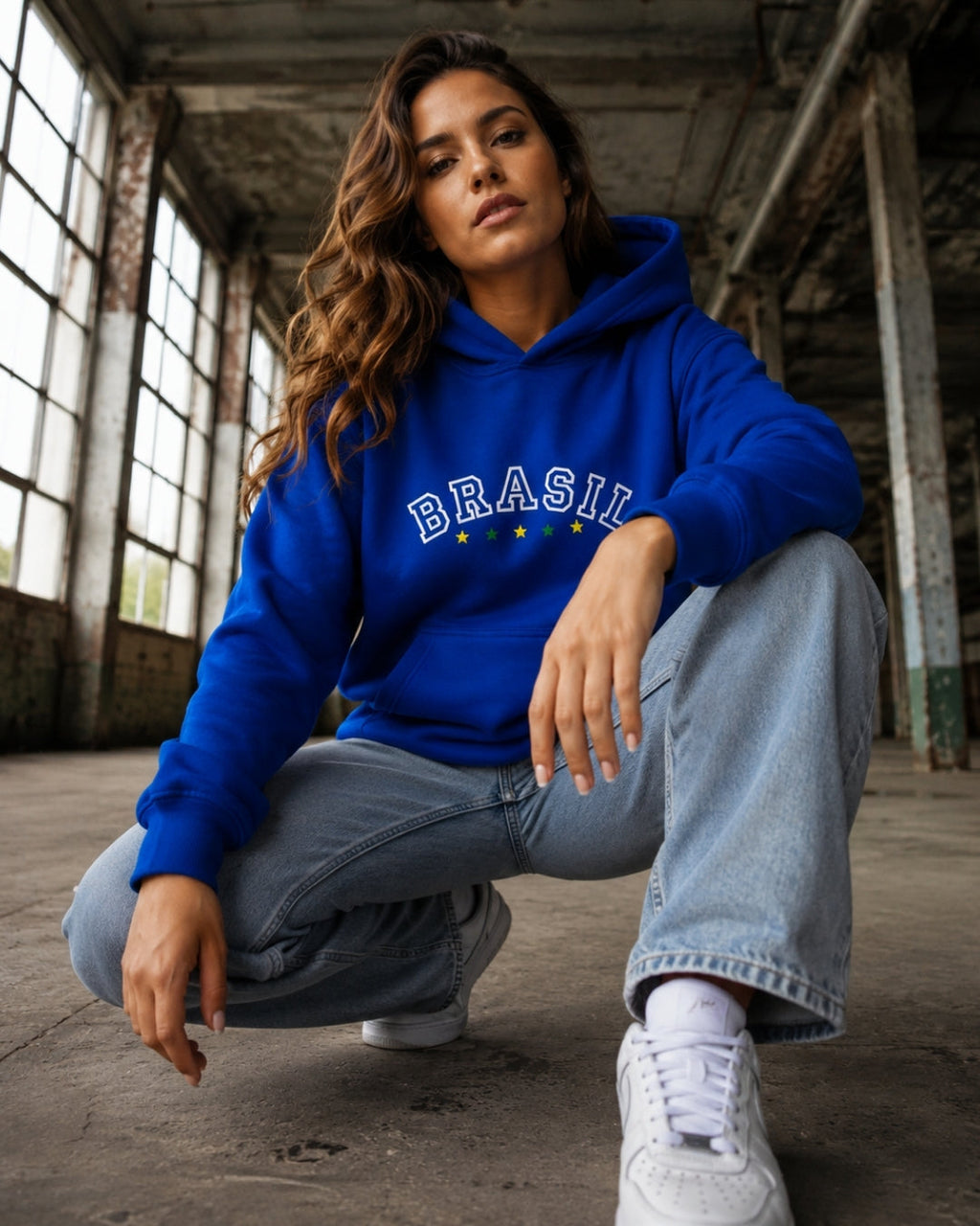 Moletom Brasil Estampa Universitária Com Capuz Casual Urbano