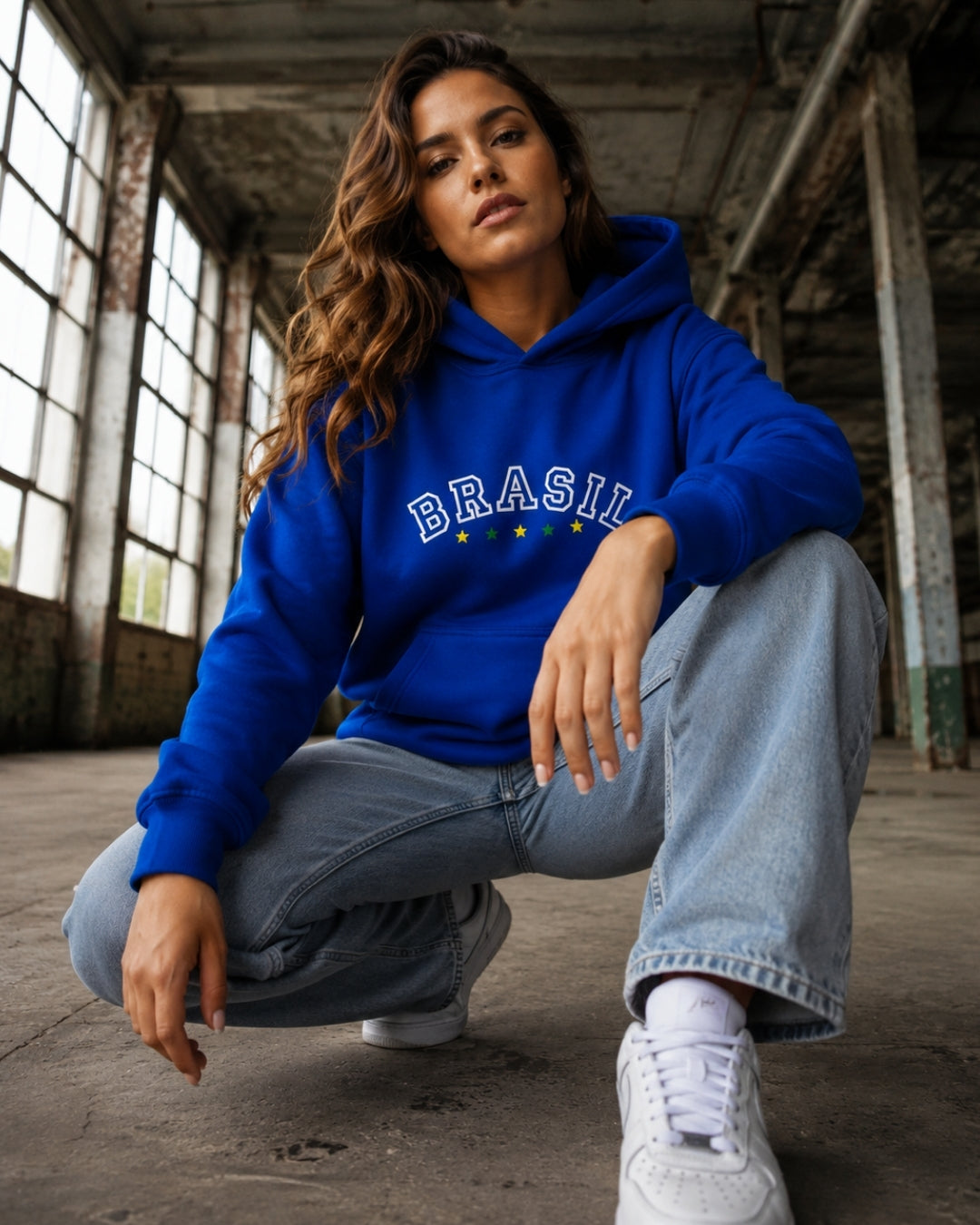 Moletom Brasil Estampa Universitária Com Capuz Casual Urbano