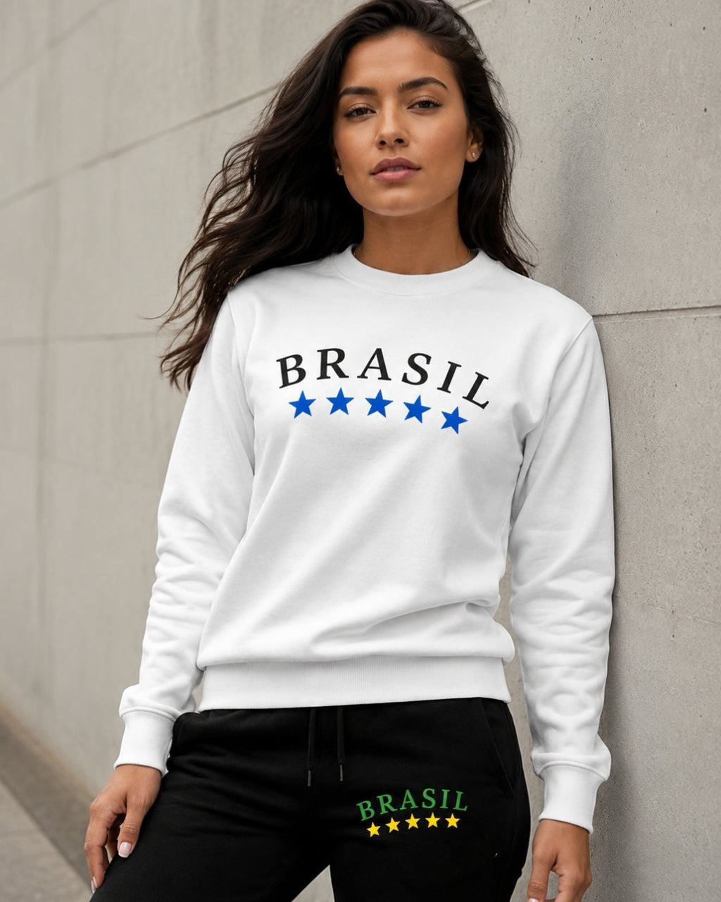 Conjunto Brasil Estampa Universitária Com Calça Jogger Urbano