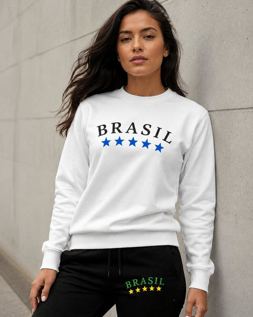 Conjunto Brasil Estampa Universitária Com Calça Jogger Urbano