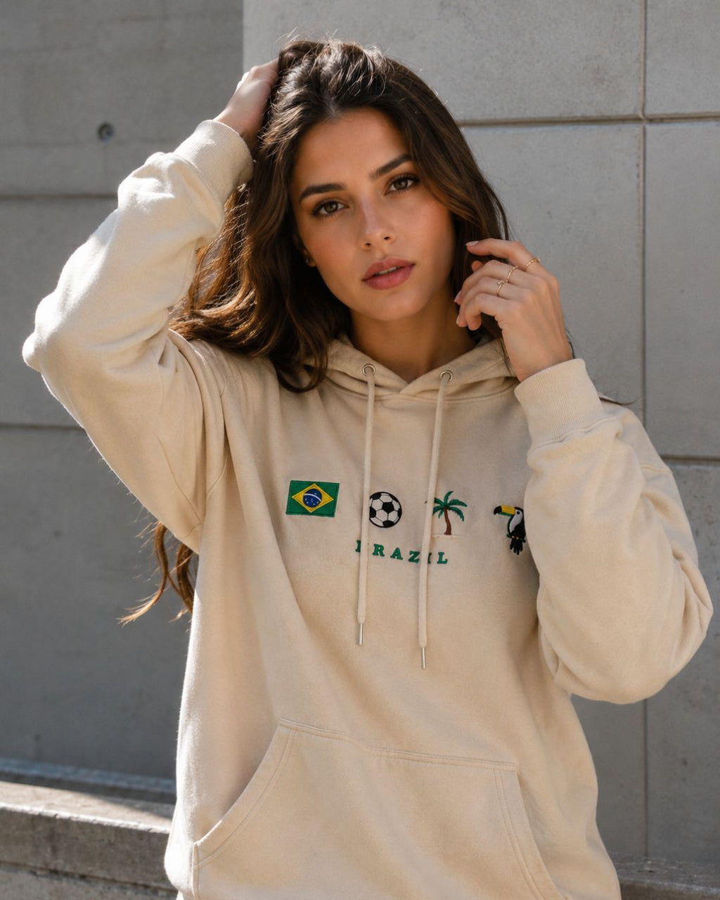 Moletom Brasil Bandeira E Tucano Estampa Tropical Casual Urbano