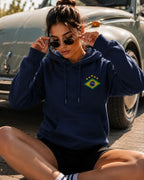 Moletom Canguru Bandeira Brasil Estilo Minimalista Nacional