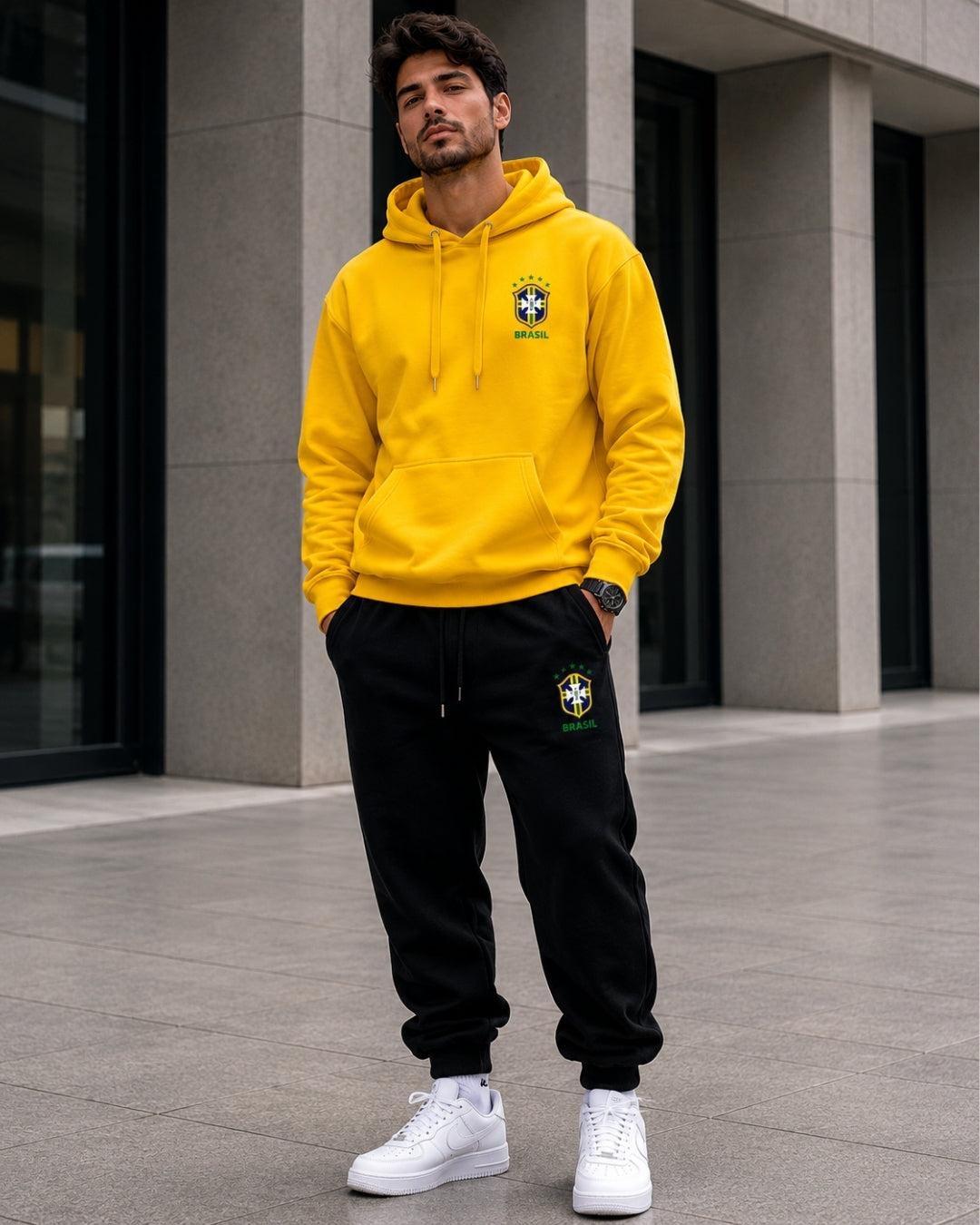 Conjunto Brasil Escudo Nacional Com Calça Jogger  Urbano