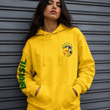 Moletom Brasil Escudo Na Manga Com Capuz Casual Esportivo