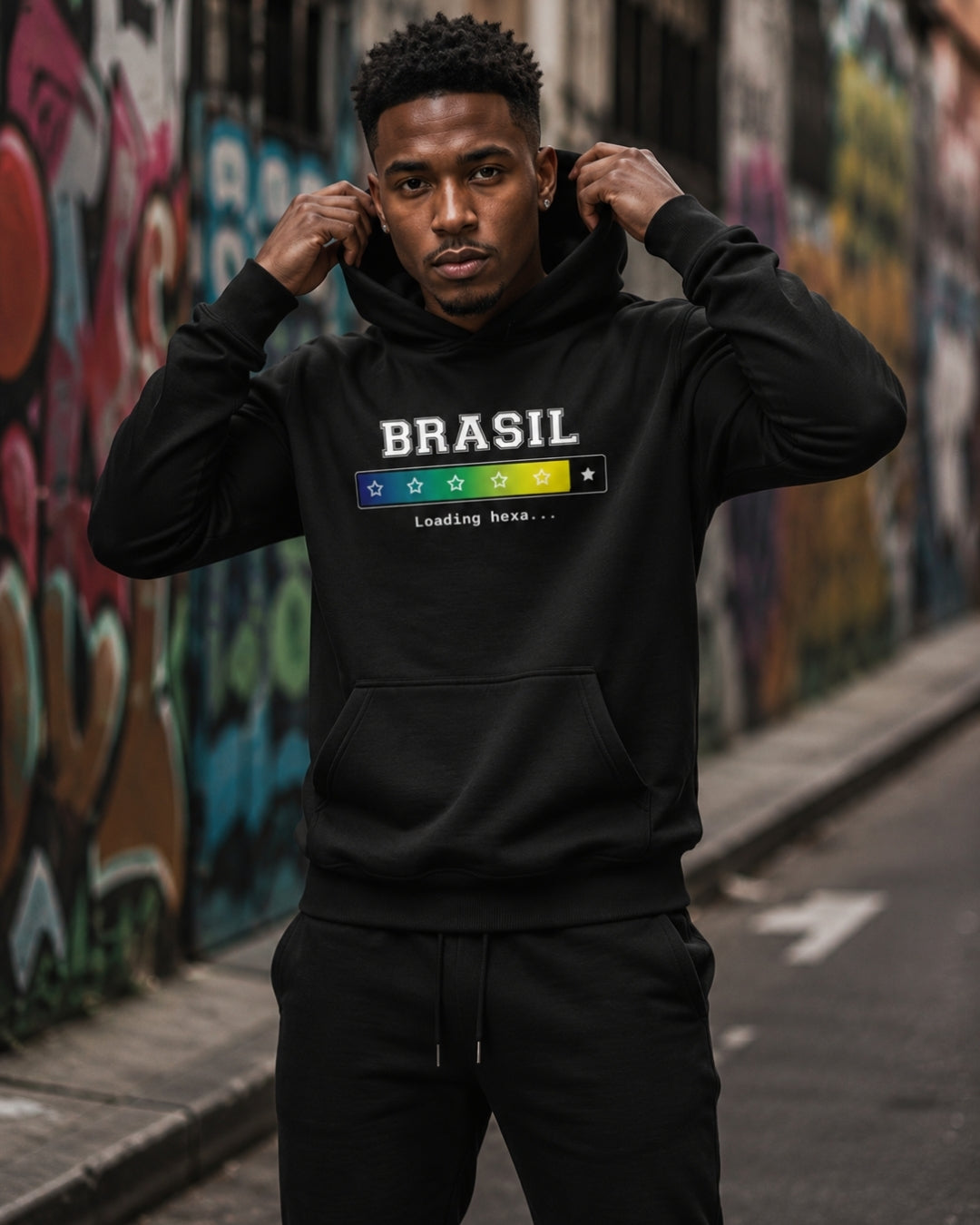 Conjunto Brasil Loading Hexa Com Calça Jogger Estilo Casual Urbano