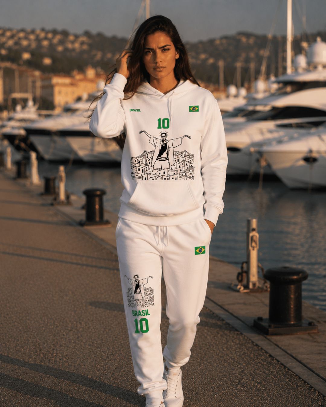 Conjunto Brasil 10 Estampa Urbana Com Calça Jogger Casual Urbano