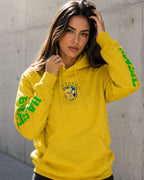 Moletom Brasil Escudo Canarinho Manga Estampada Esportiva
