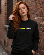 Moletom Brasil Minimalista Faixa Frontal Estilo Casual Urbano
