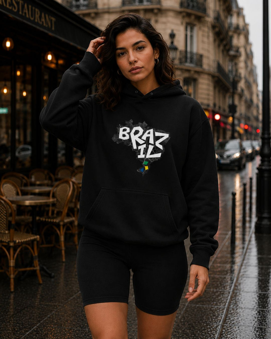 Moletom Brasil Mapa Nacional Com Capuz Estilo Casual Urbano