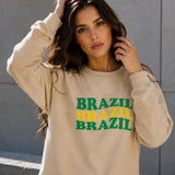Moletom Brasil Triplo Lettering Estilo Casual Urbano Moderno