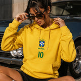 Moletom Canguru Brasil Escudo Nacional Número 10 Esportivo