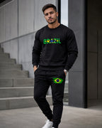 Conjunto Brasil Estampa Bandeira Com Calça Jogger Casual Urbano