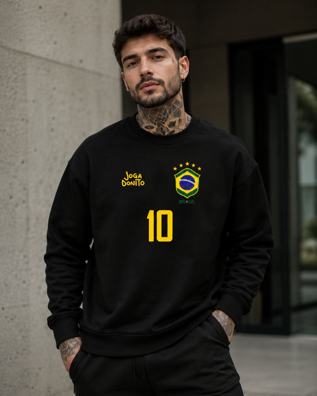Moletom Brasil 10 Escudo Nacional Estilo Casual Esportivo Urbano