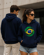 Moletom Brasil Bandeira Artística Circular Estilo Casual Urbano