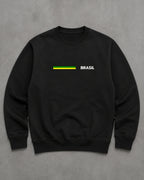 Moletom Brasil Minimalista Faixa Frontal Estilo Casual Urbano