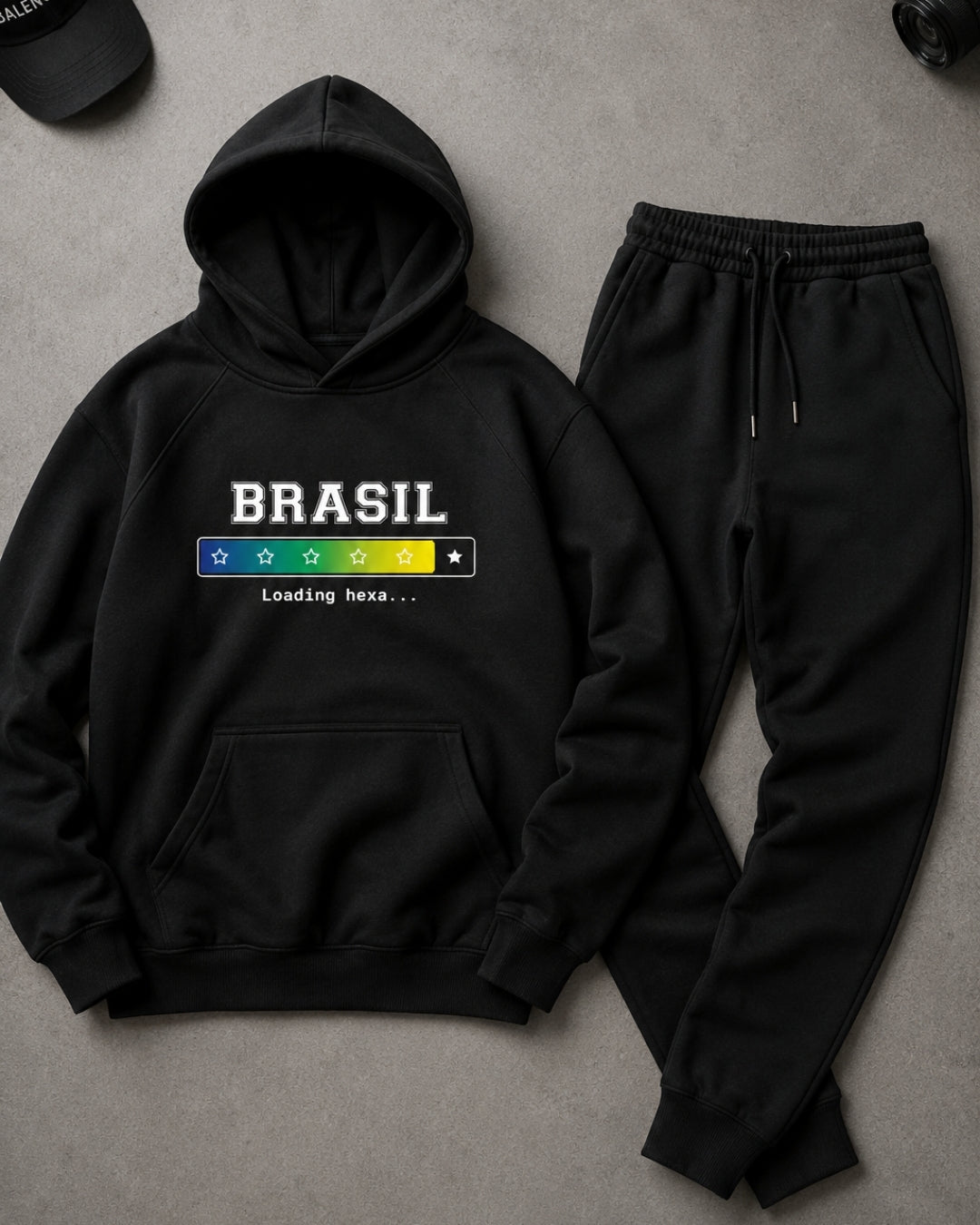 Conjunto Brasil Loading Hexa Com Calça Jogger Estilo Casual Urbano