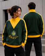 Moletom Brasil 58 Retrô Com Escudo Central Estilo Casual Urbano