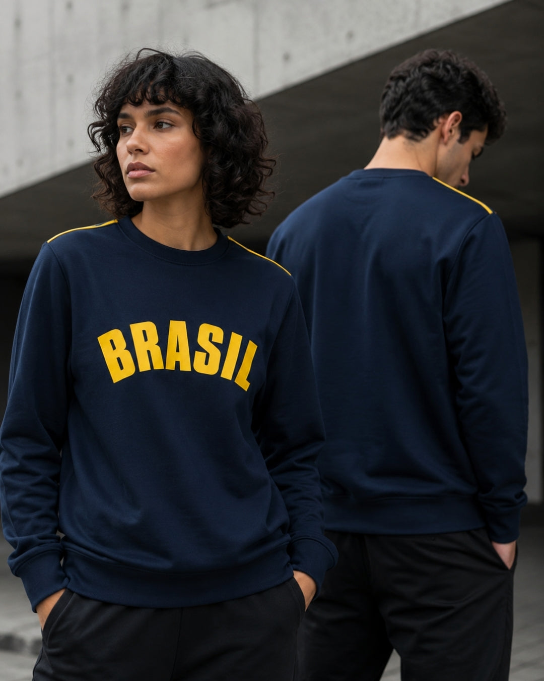 Moletom Brasil Estampa Universitária Frontal Estilo Casual Urbano