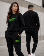 Conjunto Brasil Estampa Bandeira Com Calça Jogger Casual Urbano