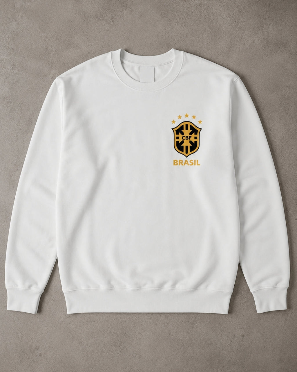 Moletom Brasil Escudo CBF Com Estrelas Estilo Casual Urbano
