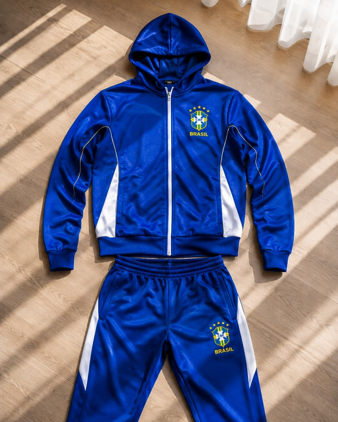 Conjunto Brasil Esportivo Com Zíper Frontal E Calça Jogger