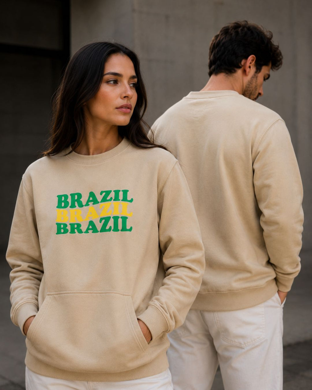 Moletom Brasil Triplo Lettering Estilo Casual Urbano Moderno