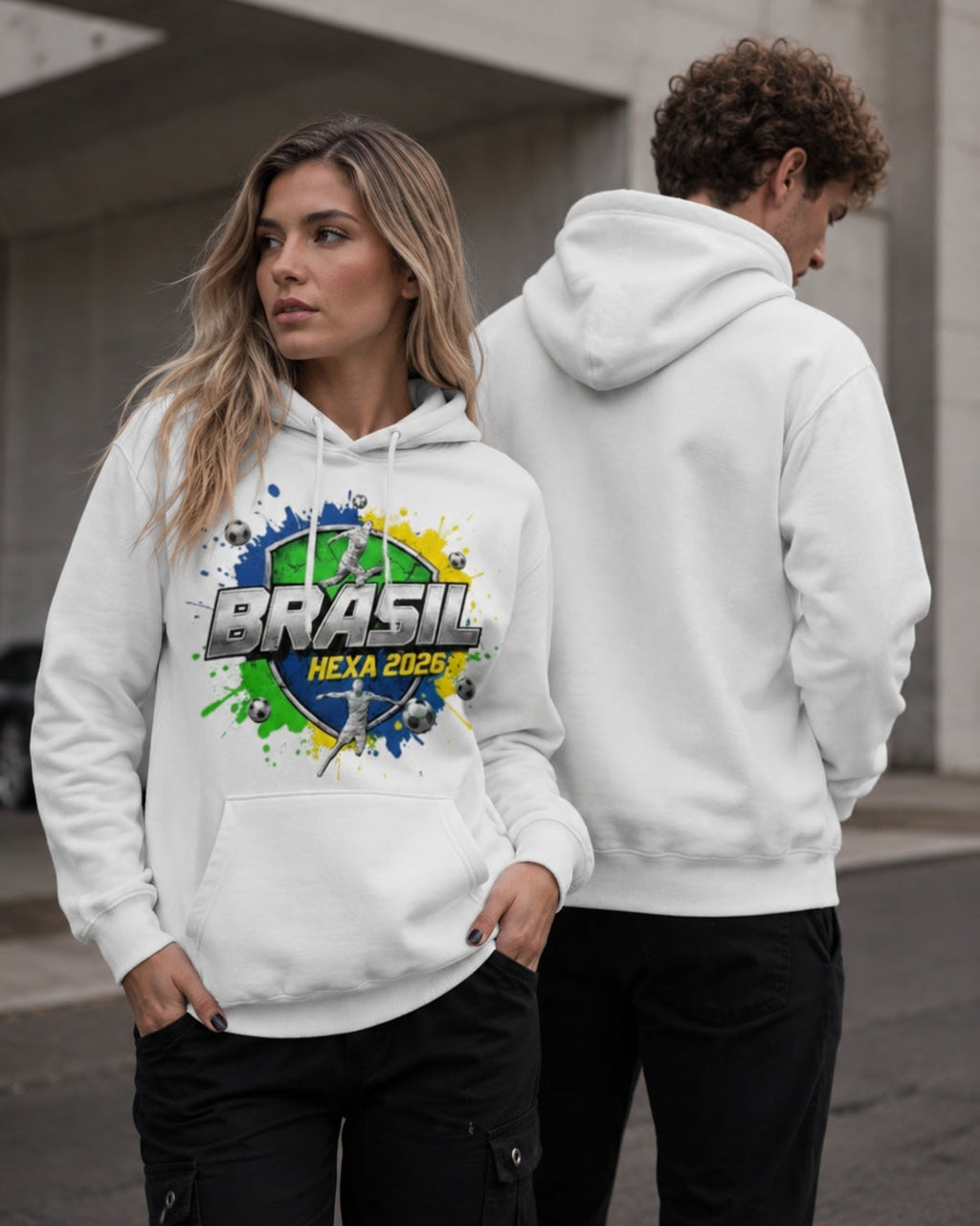Moletom Brasil Hexa 2026 Estampa Com Capuz Casual Urbano