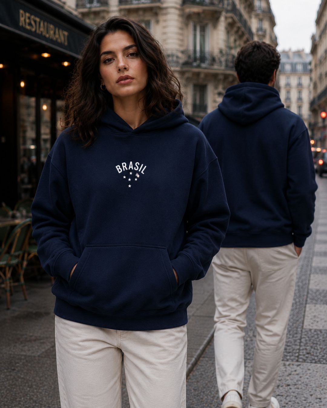 Moletom Brasil Minimalista Com Estrelas Estilo Casual Urbano