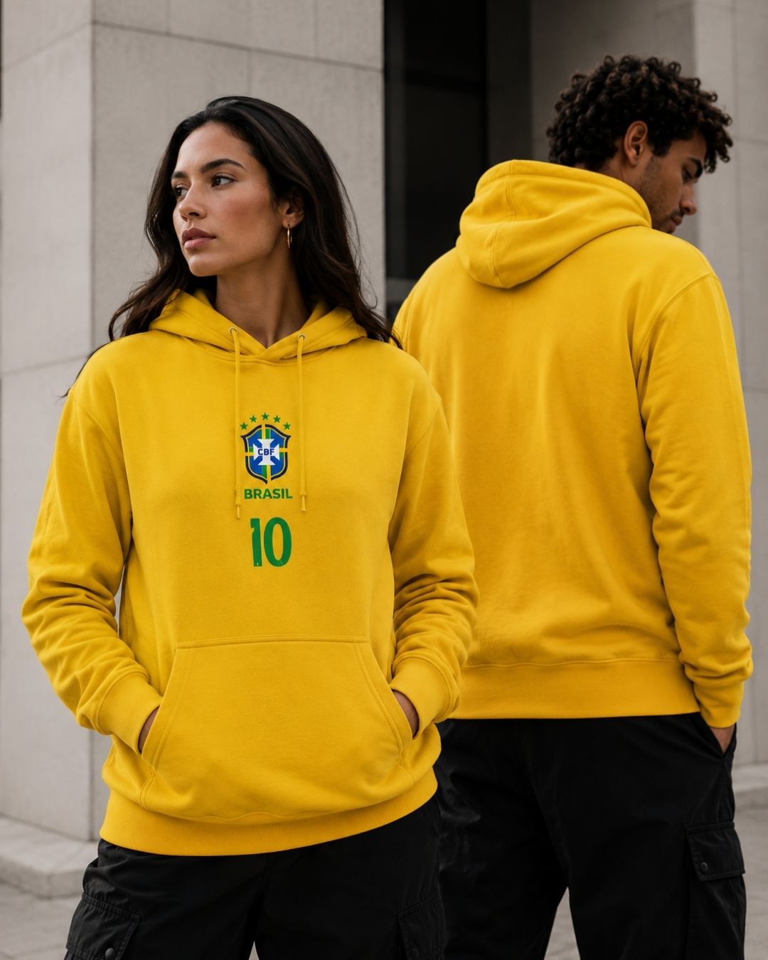 Moletom Canguru Brasil Escudo Nacional Número 10 Esportivo
