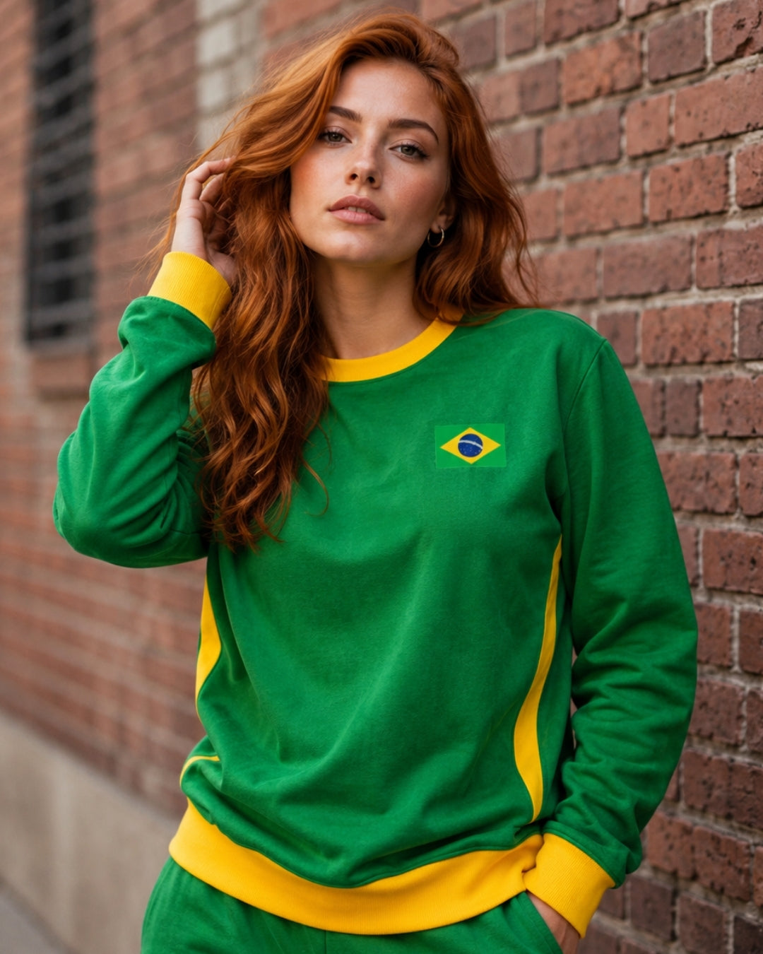 Moletom Brasil Estampa Costas Com Bandeira Estilo Casual Urbano
