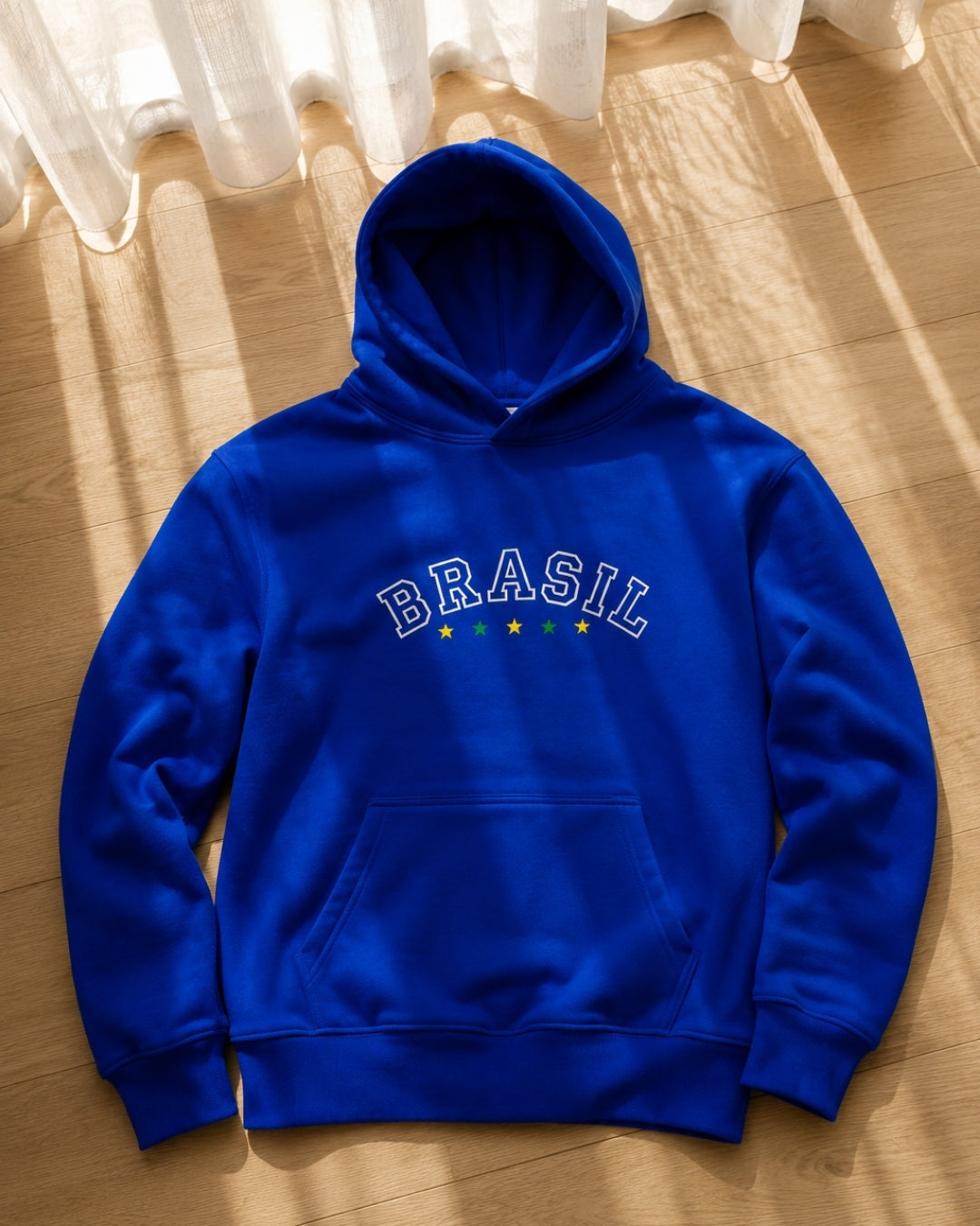 Moletom Brasil Estampa Universitária Com Capuz Casual Urbano