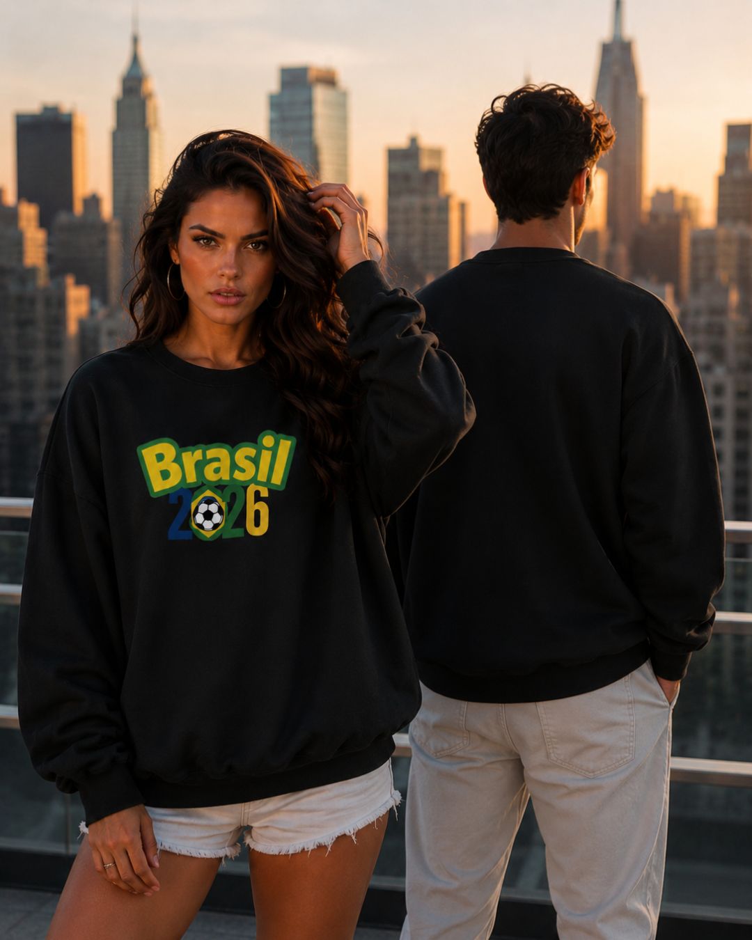 Moletom Brasil Lettering Colorido Com Capuz Casual Urbano