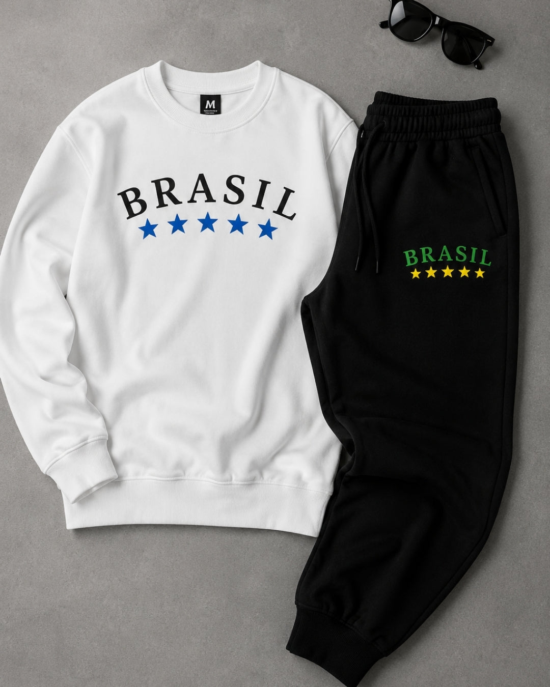 Conjunto Brasil Estampa Universitária Com Calça Jogger Urbano
