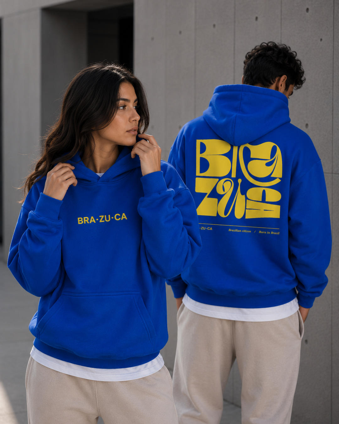 Moletom Brasil Bra Zu Ca Estampa Costas Com Capuz Casual