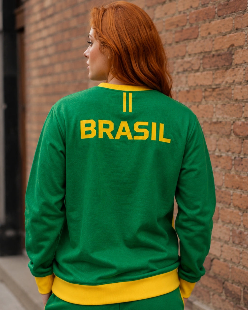 Moletom Brasil Estampa Costas Com Bandeira Estilo Casual Urbano