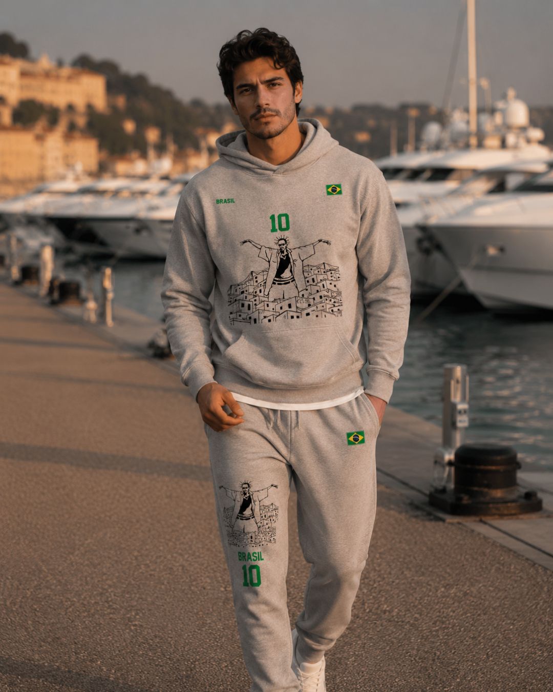 Conjunto Brasil 10 Estampa Urbana Com Calça Jogger Casual Urbano