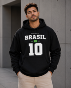 Moletom Brasil World 10 Estampa Futebol Com Capuz Casual