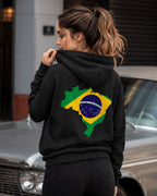 Moletom Brasil Mapa Nacional Nas Costas Estilo Casual Urbano