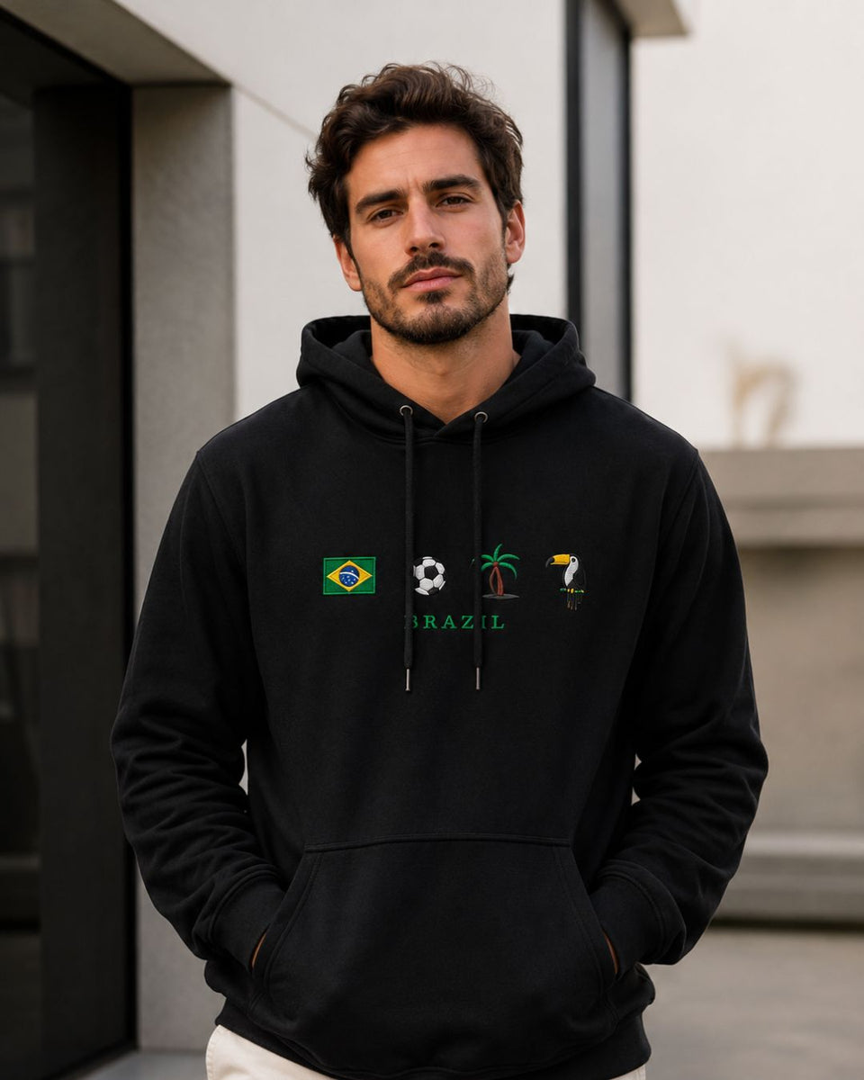 Moletom Brasil Bandeira E Tucano Estampa Tropical Urbana