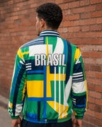 Moletom Brasil Geométrico Corta Vento Estilo Urbano