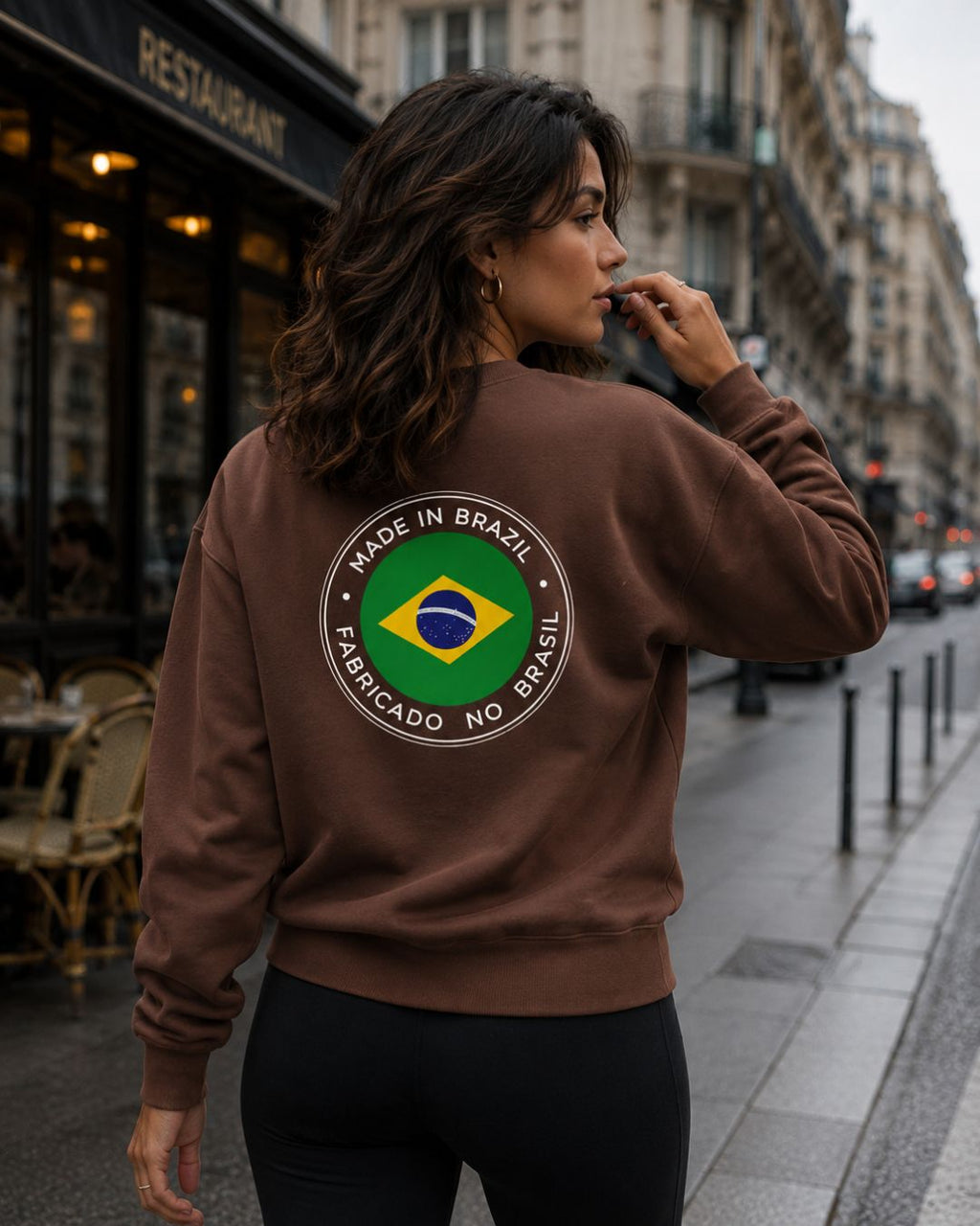 Moletom Brasil Made In Brazil Estampa Circular Costas Casual Urbano
