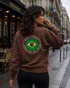 Moletom Brasil Made In Brazil Estampa Circular Costas Casual Urbano