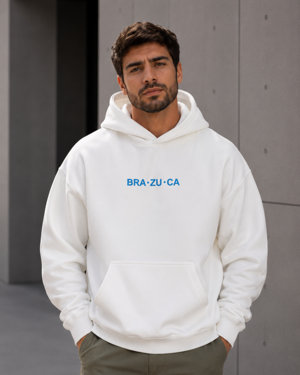 Moletom Brasil Bra Zu Ca Estampa Costas Com Capuz Casual