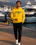 Conjunto Moletom Brasil Universitário Com Calça Jogger Casual