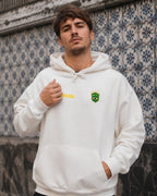 Moletom Brasil Escudo Bordado No Peito Com Capuz Casual